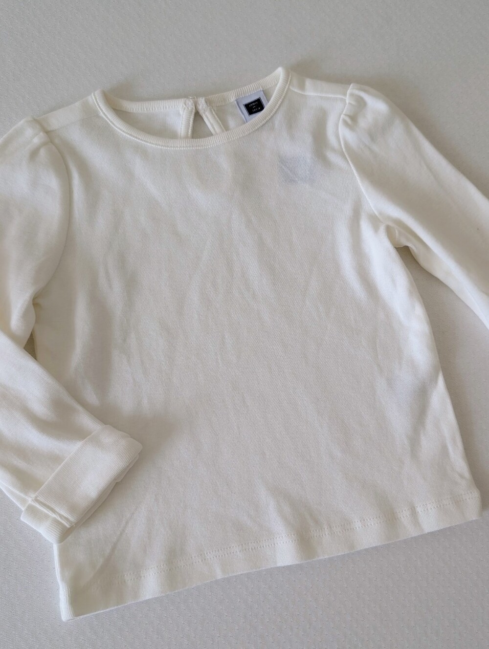 NWT Janie And Jack Girls Tee Shirt Long Sleeves White 12-18M 100% Cotton